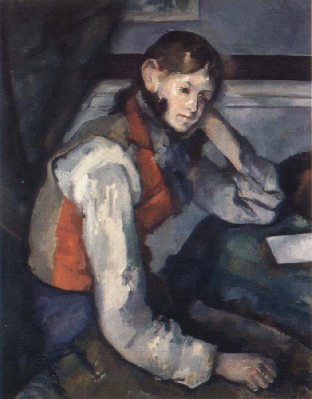 Paul Cezanne the boy in the red waistcoat